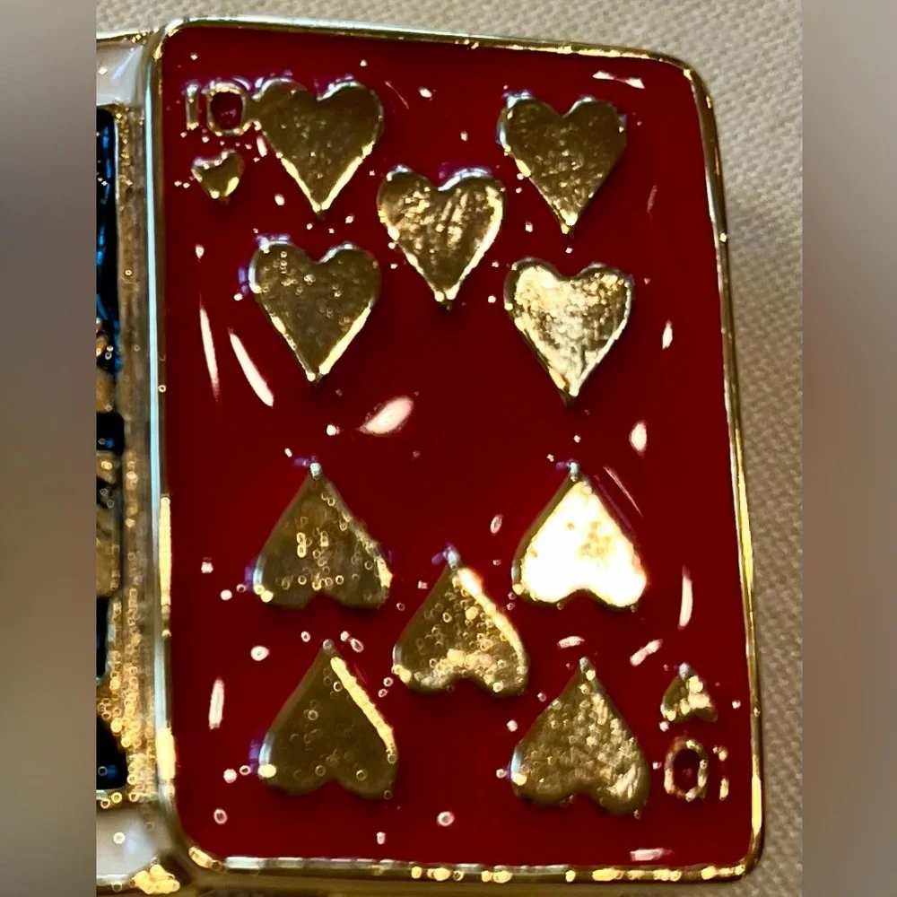 Vintage MIMI Di N “Playing Cards” Belt Buckle, NWT